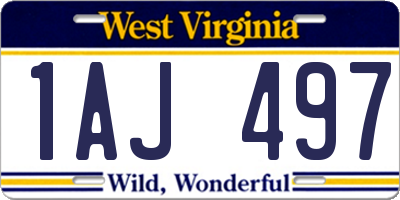 WV license plate 1AJ497