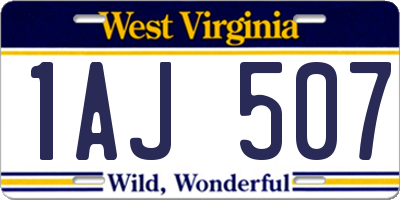 WV license plate 1AJ507