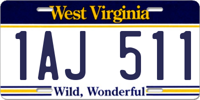 WV license plate 1AJ511