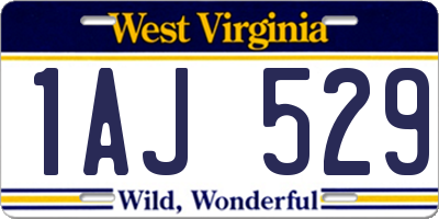 WV license plate 1AJ529