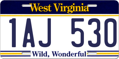 WV license plate 1AJ530