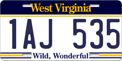 WV license plate 1AJ535