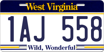 WV license plate 1AJ558