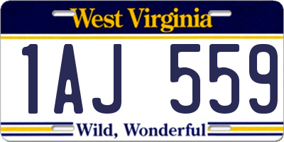 WV license plate 1AJ559