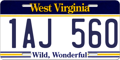 WV license plate 1AJ560
