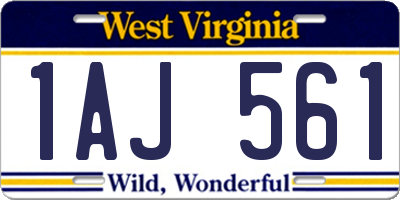 WV license plate 1AJ561
