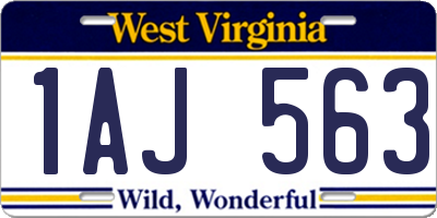 WV license plate 1AJ563