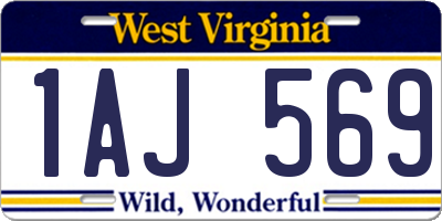 WV license plate 1AJ569