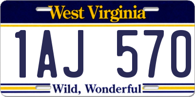 WV license plate 1AJ570