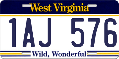 WV license plate 1AJ576