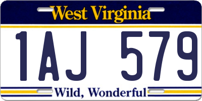 WV license plate 1AJ579
