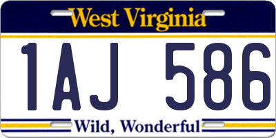 WV license plate 1AJ586