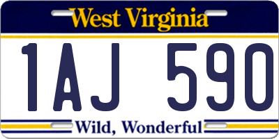 WV license plate 1AJ590