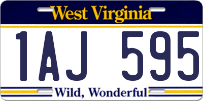 WV license plate 1AJ595