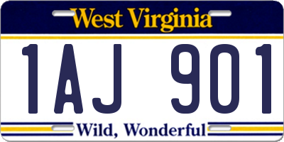 WV license plate 1AJ901