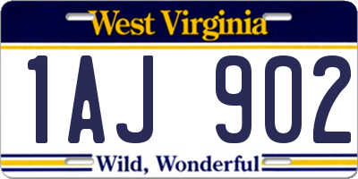 WV license plate 1AJ902
