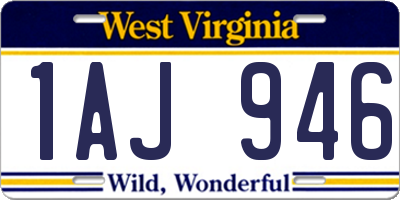 WV license plate 1AJ946