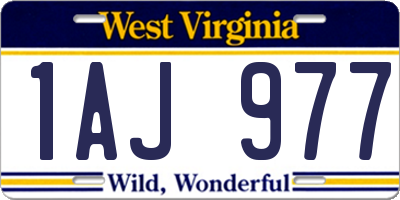 WV license plate 1AJ977