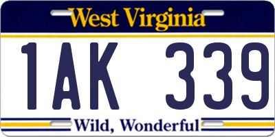 WV license plate 1AK339