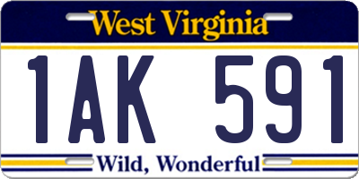 WV license plate 1AK591
