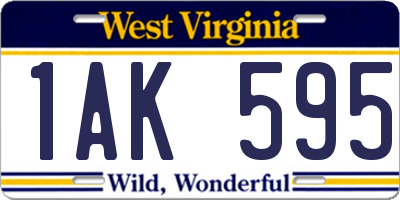 WV license plate 1AK595