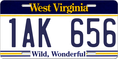 WV license plate 1AK656