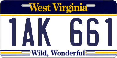 WV license plate 1AK661
