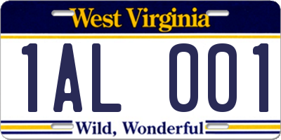 WV license plate 1AL001