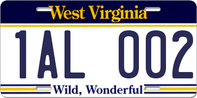 WV license plate 1AL002