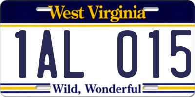 WV license plate 1AL015