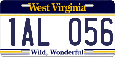 WV license plate 1AL056