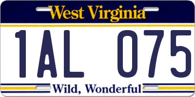 WV license plate 1AL075
