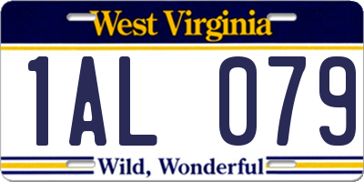 WV license plate 1AL079