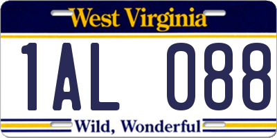 WV license plate 1AL088