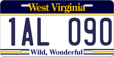WV license plate 1AL090