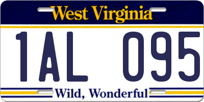 WV license plate 1AL095
