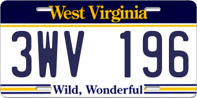 WV license plate 3WV196