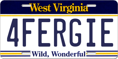 WV license plate 4FERGIE