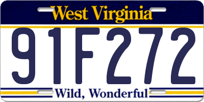 WV license plate 91F272