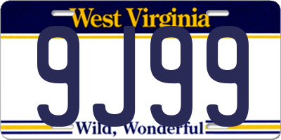 WV license plate 9J99