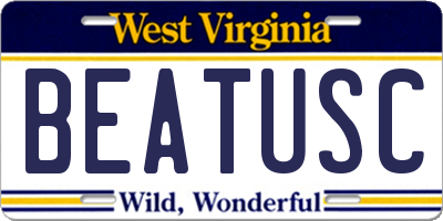 WV license plate BEATUSC