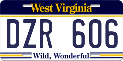 WV license plate DZR606
