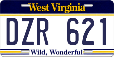 WV license plate DZR621