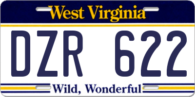 WV license plate DZR622