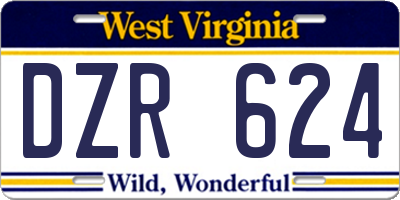 WV license plate DZR624