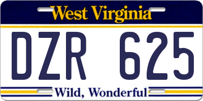 WV license plate DZR625