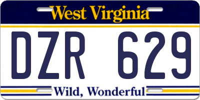 WV license plate DZR629