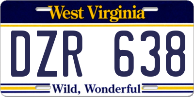 WV license plate DZR638