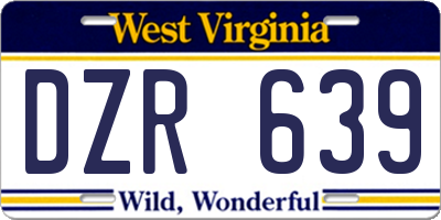 WV license plate DZR639