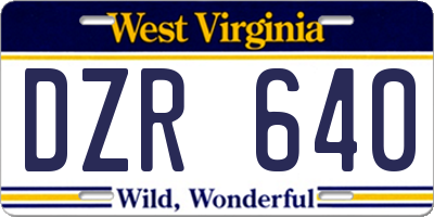 WV license plate DZR640